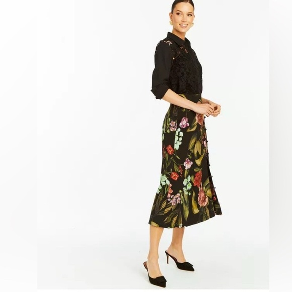MESTIZA Althea Crepe Floral Print Midi A-Line Skirt - Picture 15 of 16